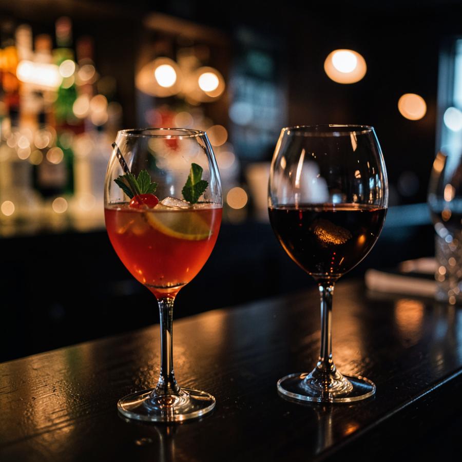 Vin och cocktail i baren